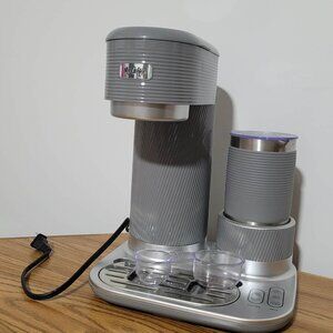Mr. Coffee 4-in-1 Latte Lux Iced Hot Coffee Maker Built-In Milk Frother Grey